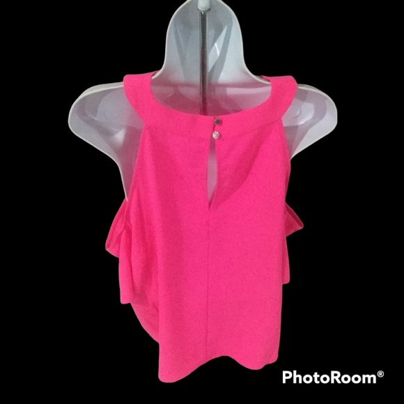 Rachel Roy Curvy April Neon Pink Halter Top - Picture 5 of 9